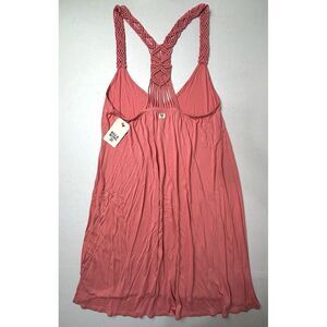 Billabong Womens Medium Tank Racer Back Macramé Sleeveless Tunic Top Crochet NWT